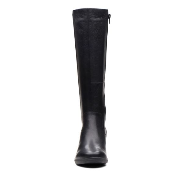 Clarks Womens Un Tallara Esa Knee High Boots Black | UK-6572319